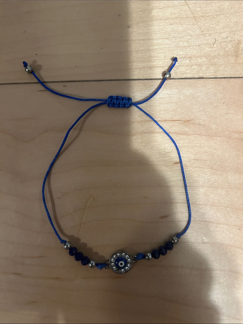 Blue Evil Eye Beaded Adjustable Bracelet